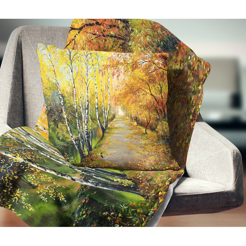 Coussin paysage magnifique paysage d'automne, 18 po x 18 po, Carré