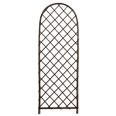 72''H 24''W Wood Arc Top  Trellis Natural Wood Screen