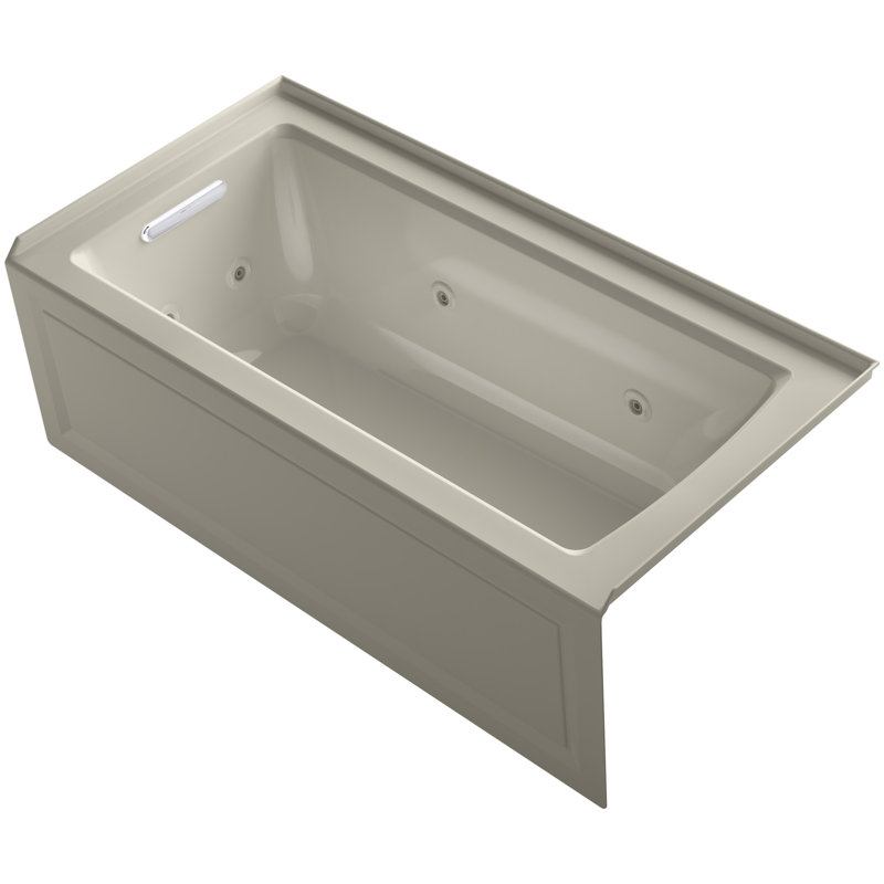 Archer 60" x 30" Alcove Whirlpool, Sandbar, Left