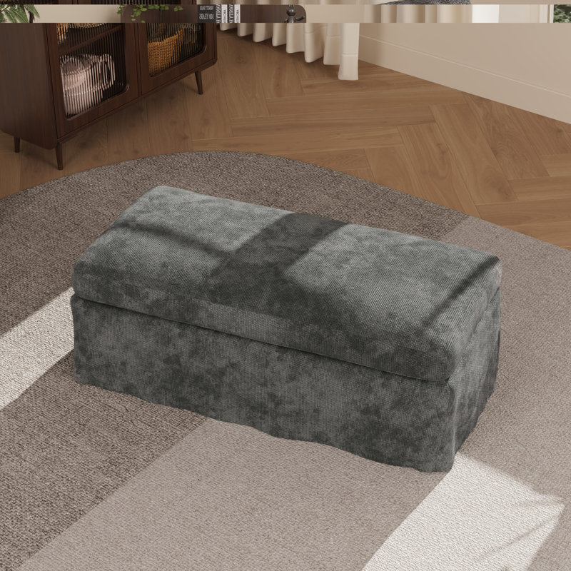 Repose-pieds 43,3 po l Chenille, Gris anthracite