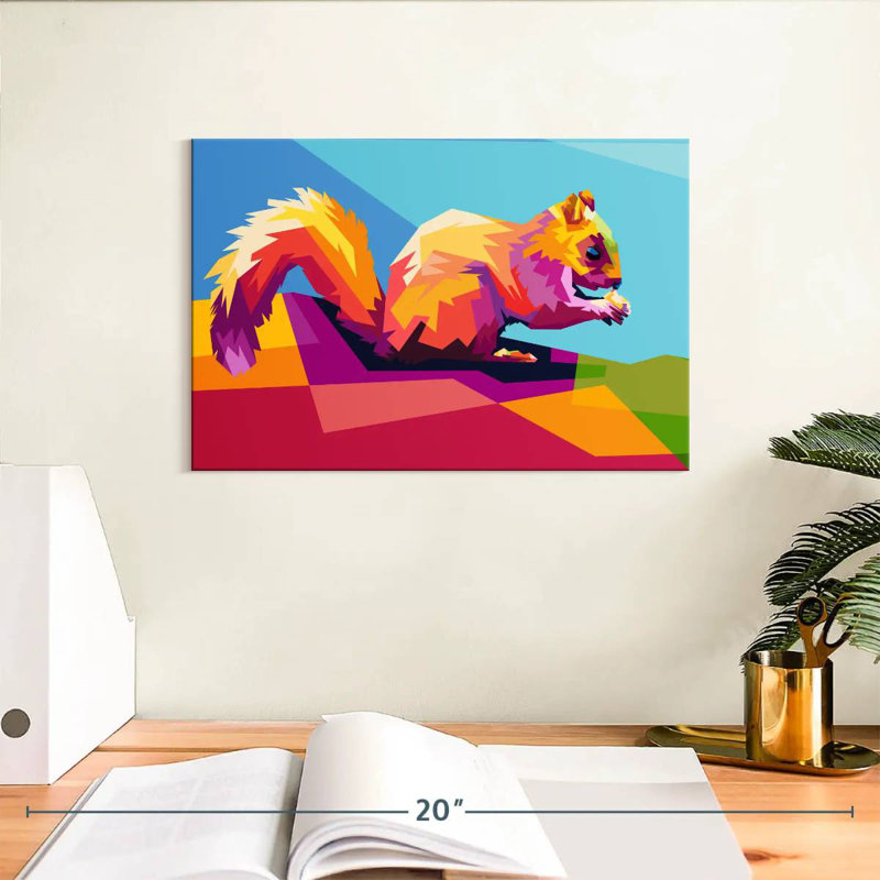 Geometric Squirrel, 8" H x 12" W