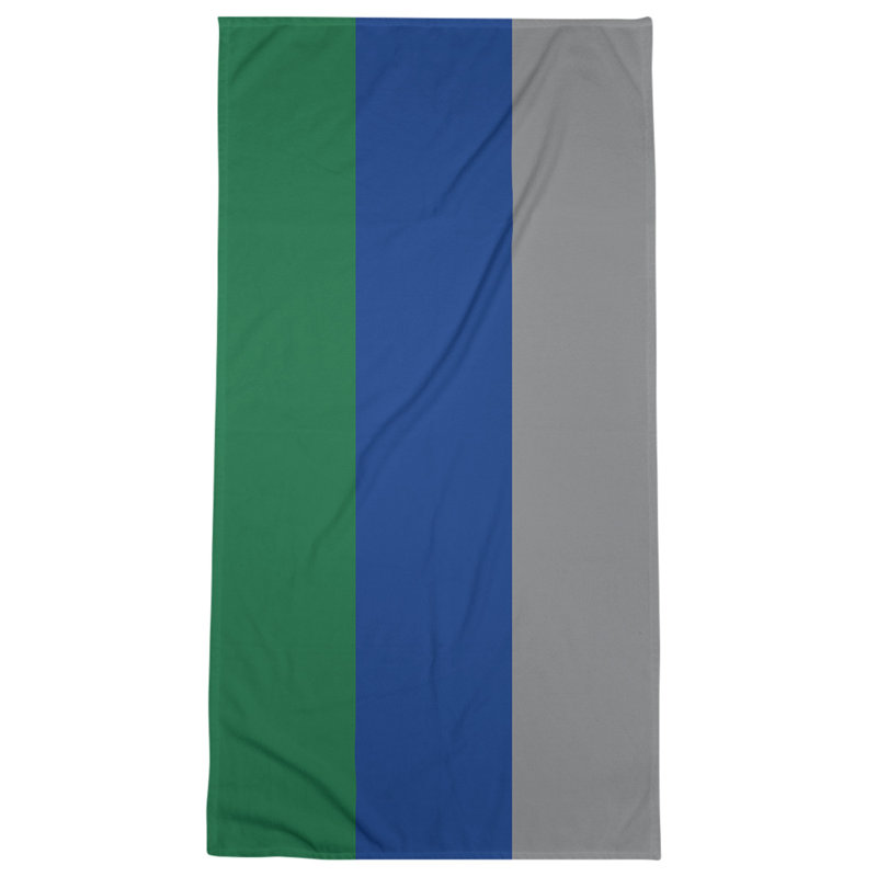 Cotton Blend Beach Towel, Green/Navy Blue/Dark Gray