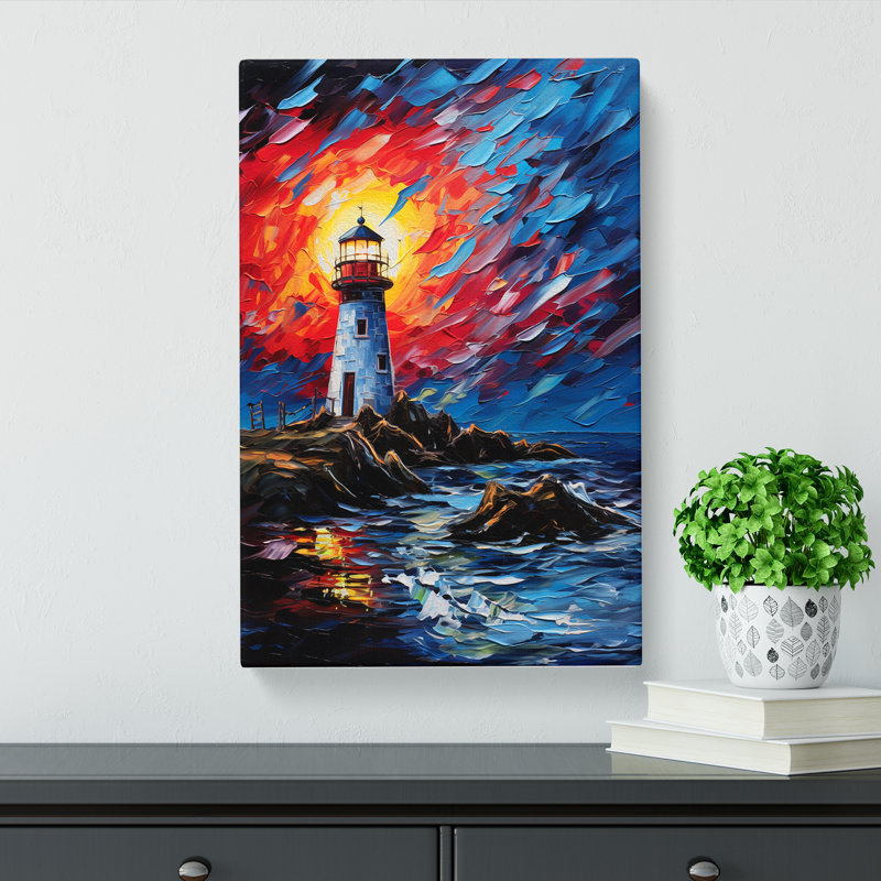 Lighthouse Expressionism No.3 - Wrapped Canvas, 50cm H x 35cm W x 3cm D