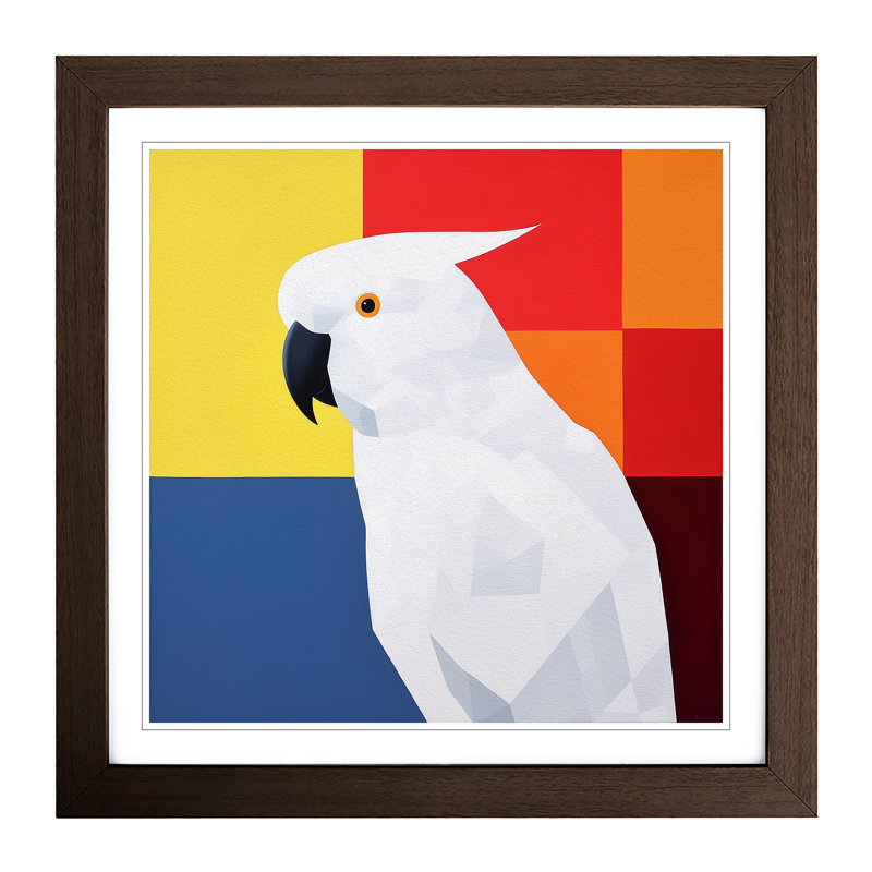 Cockatoo Suprematism - Framed Print, Walnut