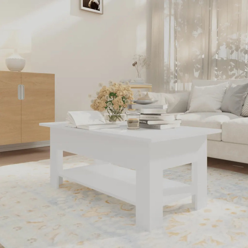 Coffee Table 102x55x42 cm Engineered Wood, White