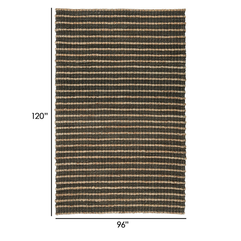 Jute / Sisal Striped Area Rug, Rectangle 8' x 10'
