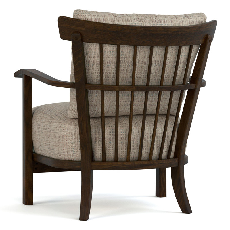 Hudson Valley Wood-Frame Chair, Brown Polyester Blend