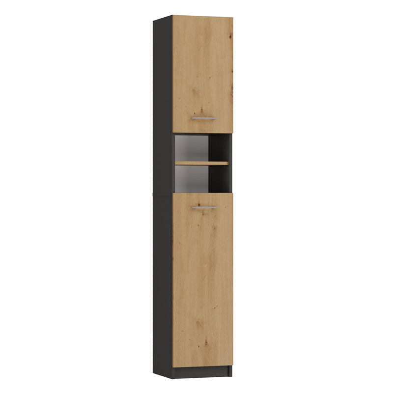 Davena Laminate Bathroom Cabinet, Black/Brown