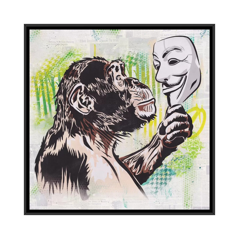 " Revolution " by Dakota Dean, 18" H x 18" W x 1.5" D, Black Framed Canvas, No Mat