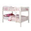Lit simple superposé blanc de style transitionnel, livré avec attaché, 13 pièces Lattes pour chaque niveau, structure à articulation verrouillable, lit gigogne et matelas non fournis, placage de bois, sur le dessus