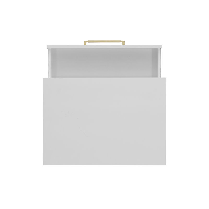 Baugh Glam Two Drawer Nightstand, White