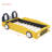 Twin Size Race Car-Shaped Platform Bed With Wheels-1117758031