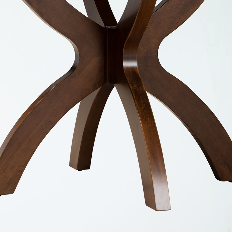 Round Solid Wood Base Dining Table, Walnut