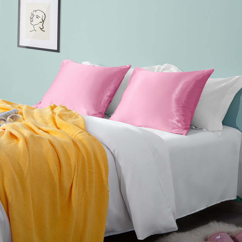 Pillowcases, Satin Luxurious Pillowcases with Envelope Closure - NTBAY, King Pillowcase, Pink