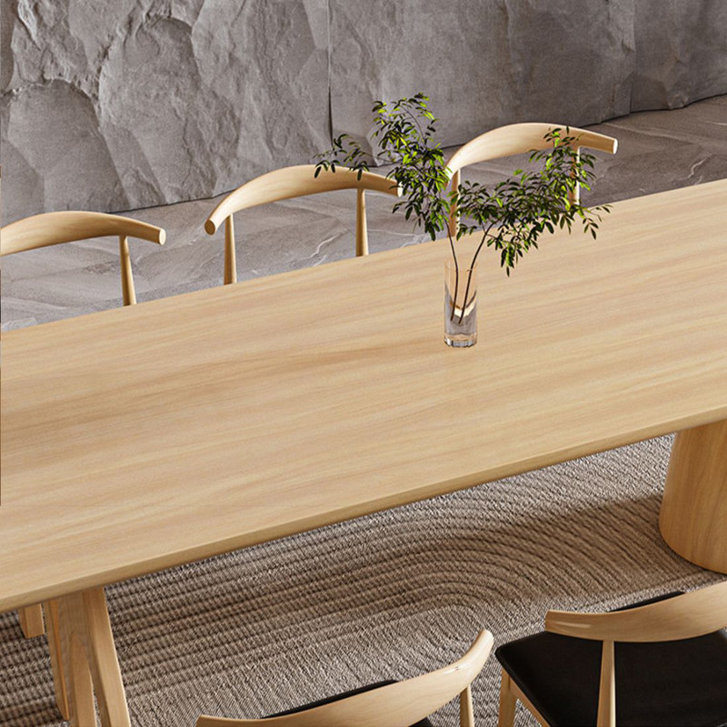 Burlywood Rectangular Solid Dining Table For Dining Room/Kitchen, 29.53"H x 78.74"L x 31.5"W