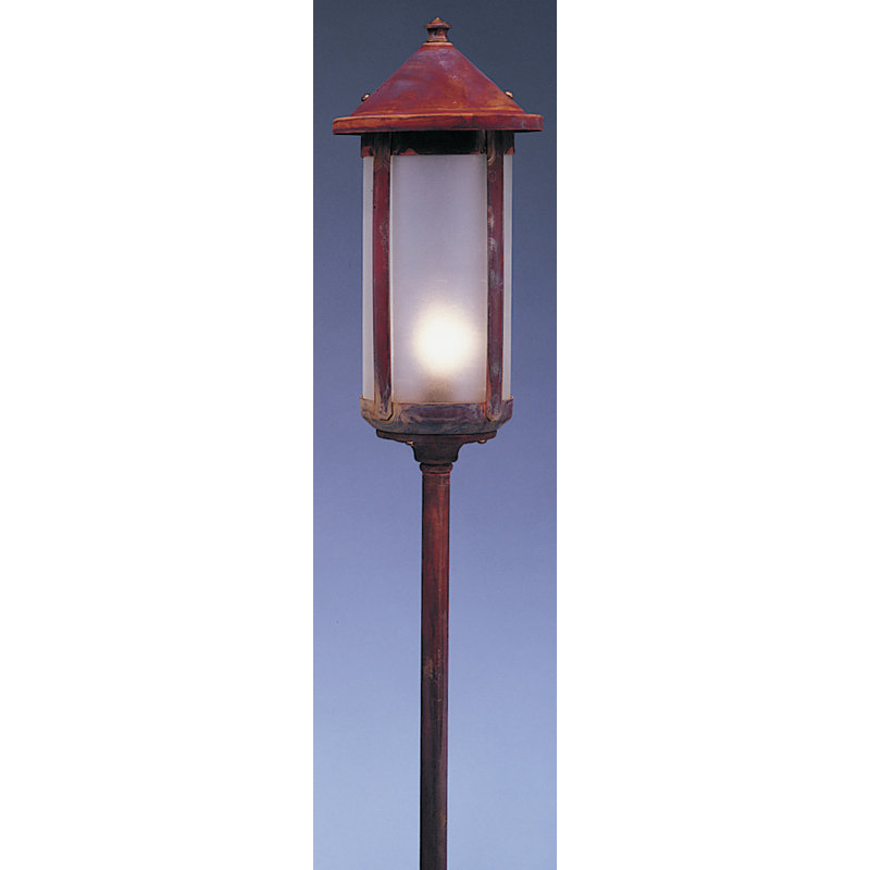 Éclairage de sentier 1 lumière Arinze, H 35,13 po x l 5,63 po, Étain, Crème