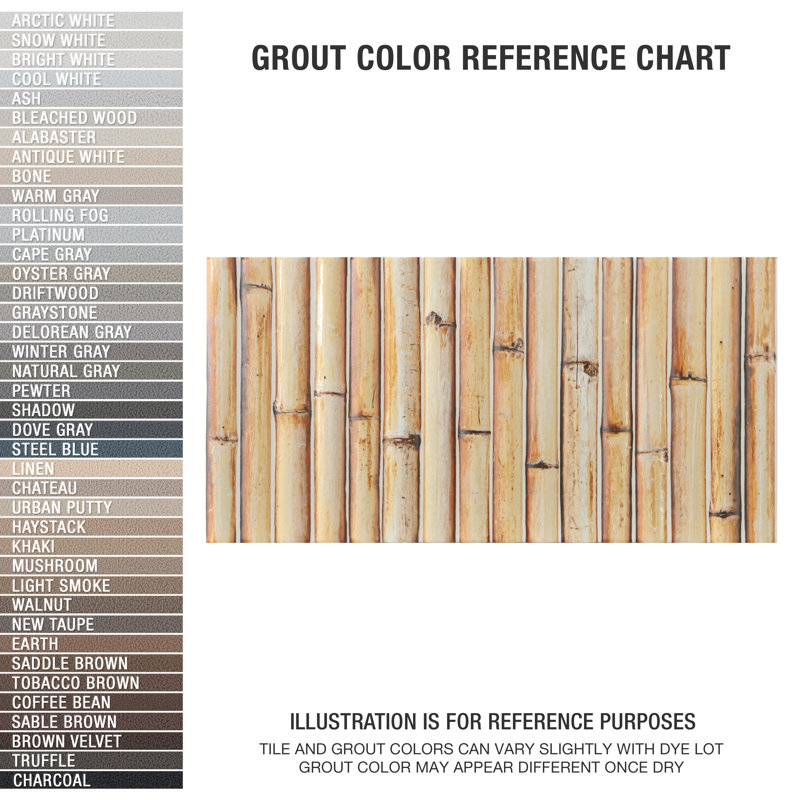 Bamboo 5.88'' W x 11.88'' L Tile, Tiki Cream