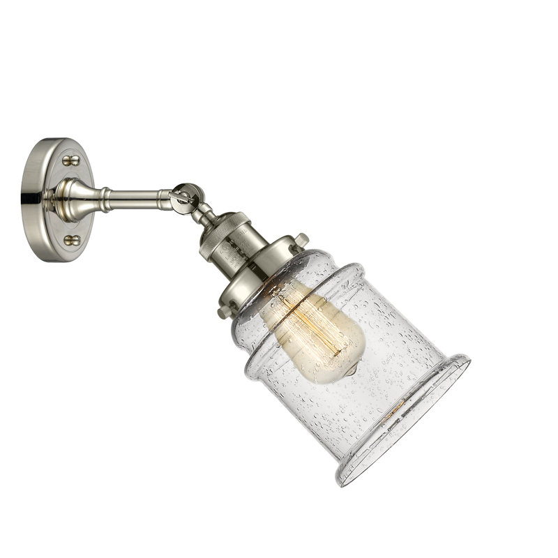 Galaviz Dimmable Bath Sconce, Seedy, 6 Watt Vinage LED Bulb, Polished Nickel