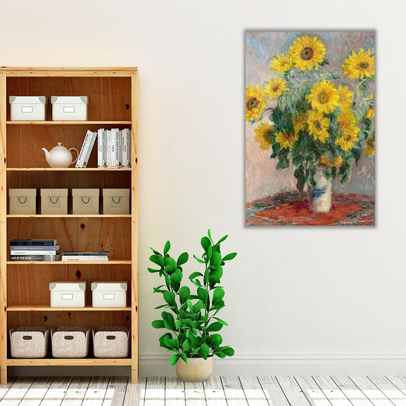 Bouquet de tournesols, 1881 - reproduction d'art sur toile, H 48 po x l 32 po