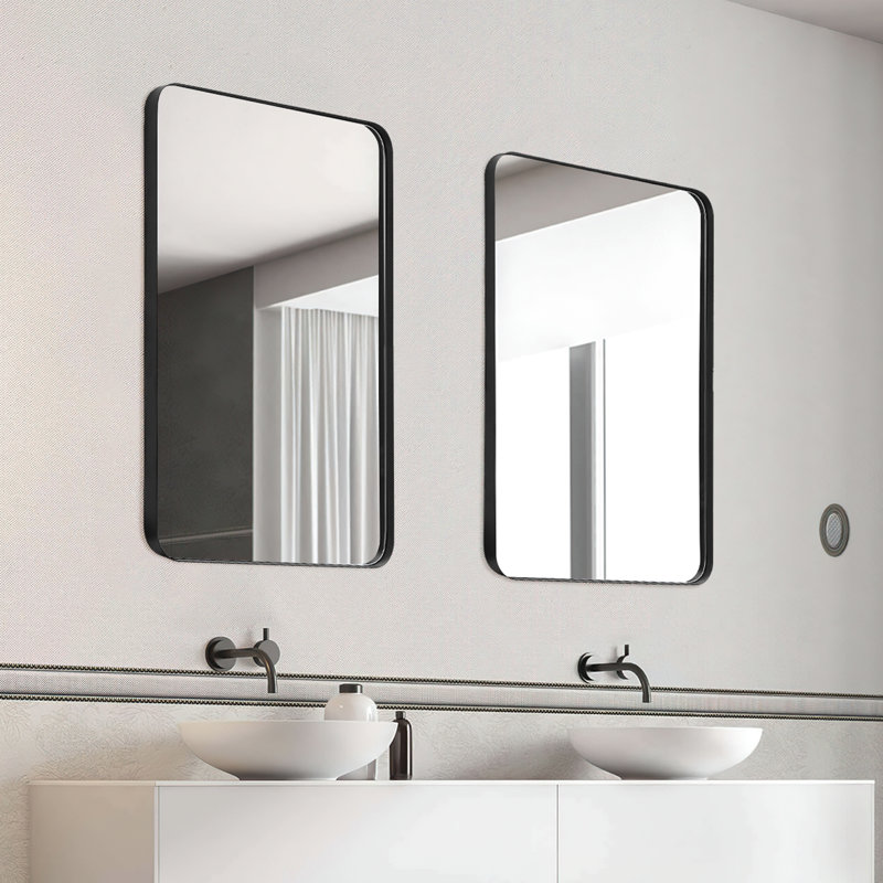 Abdul-Majeed Mirror, 30" H x 22" W, Black