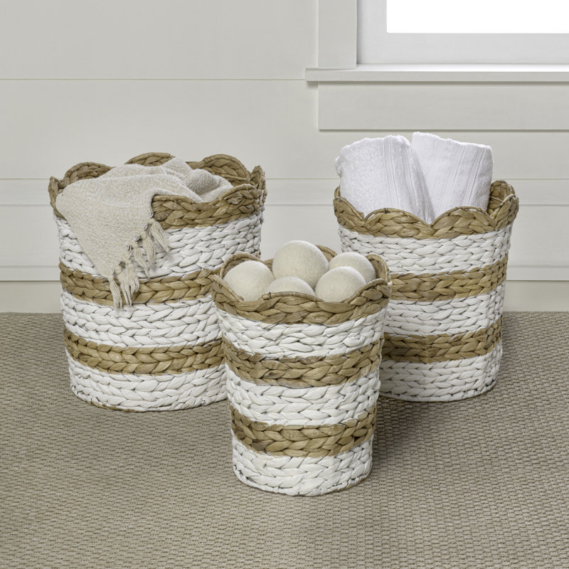 Paniers gigognes Calvin Bohemian Farmhouse, Blanc/naturel