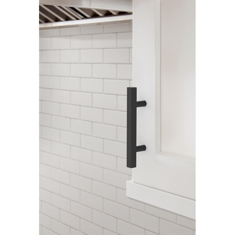 Bar Pulls Square 3 inch (76mm) Center-to-Center Matte Black Cabinet Pull - 10 Pack, Matte Black