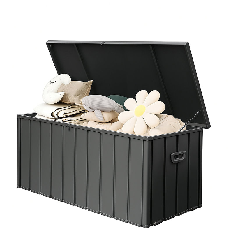 Coffre de terrasse en métal 190 gallons, Gris foncé