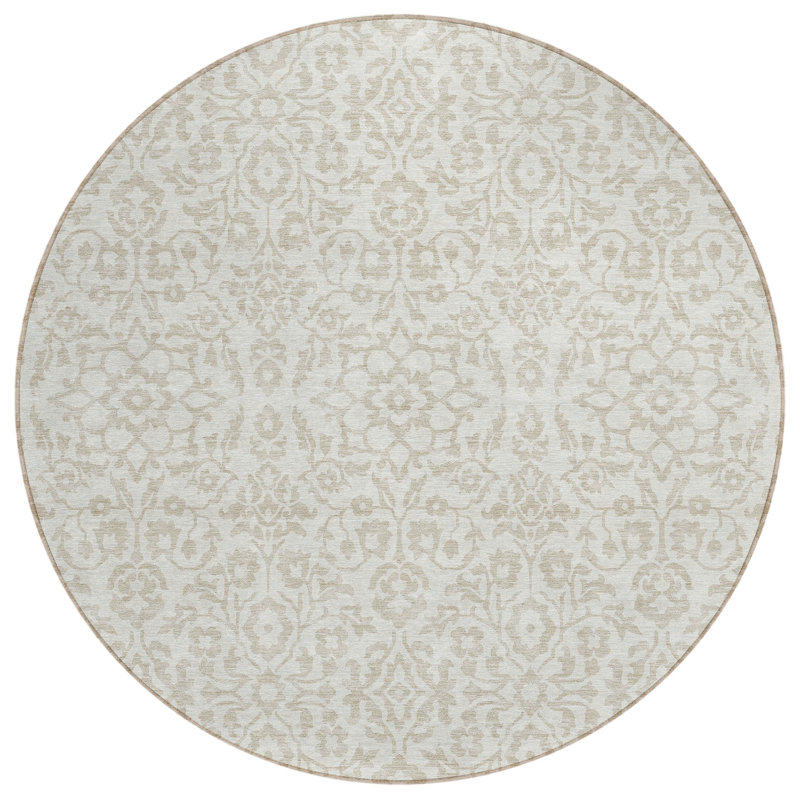 Floral Indoor / Outdoor Rug, Round 8'