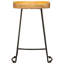 Solid Wood Bar Stool with Iron Frame