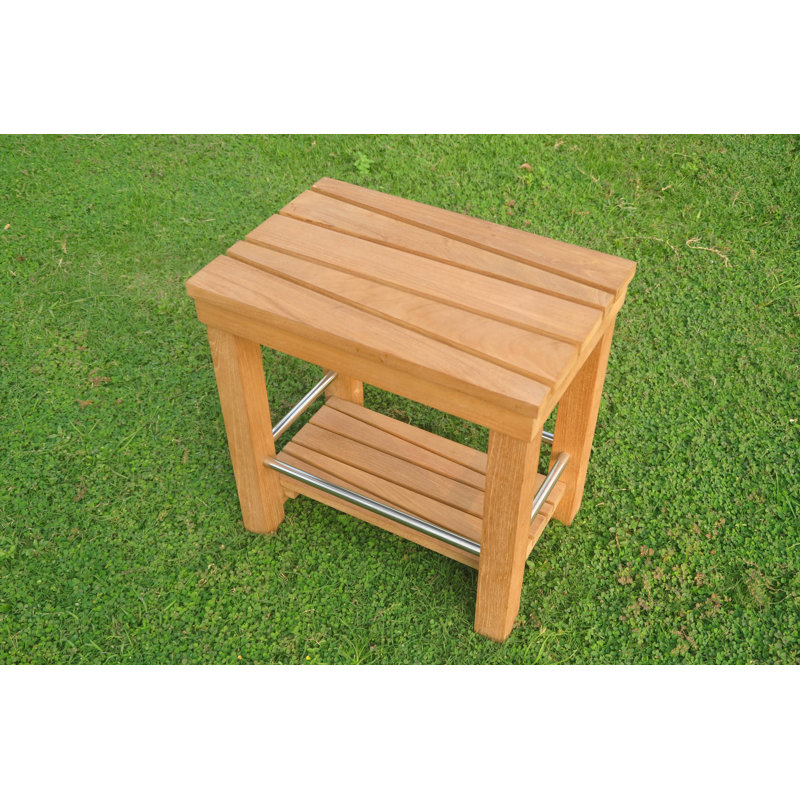 Table d’appoint teck Macedo, H 18 po x L 12 po x l 18 po