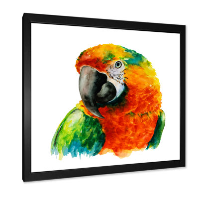 Illustration d'une tête de perroquet - décoration murale traditionnelle sur toile