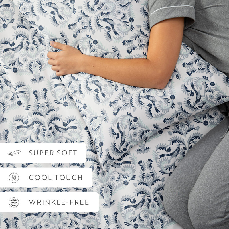 Garden Estate Pattern Microfiber Sheet Set, Queen