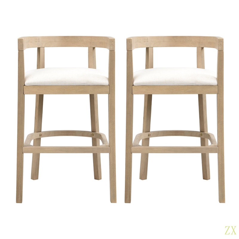 Tabourets de bar (ensemble de 2), Naturel