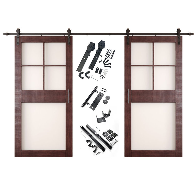 Portes de grange en verre givré non assemblé et fini 26 pouces x 84 pouces Homacer Double 26 po x 84 po Homacer