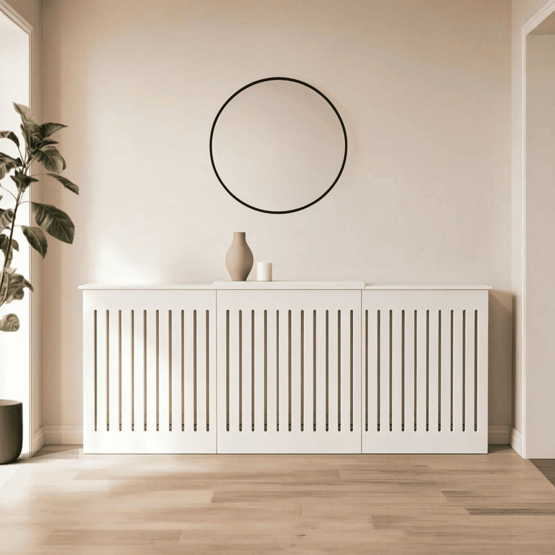 Loxley Radiator Cover, White, Extending - 140-204cm W