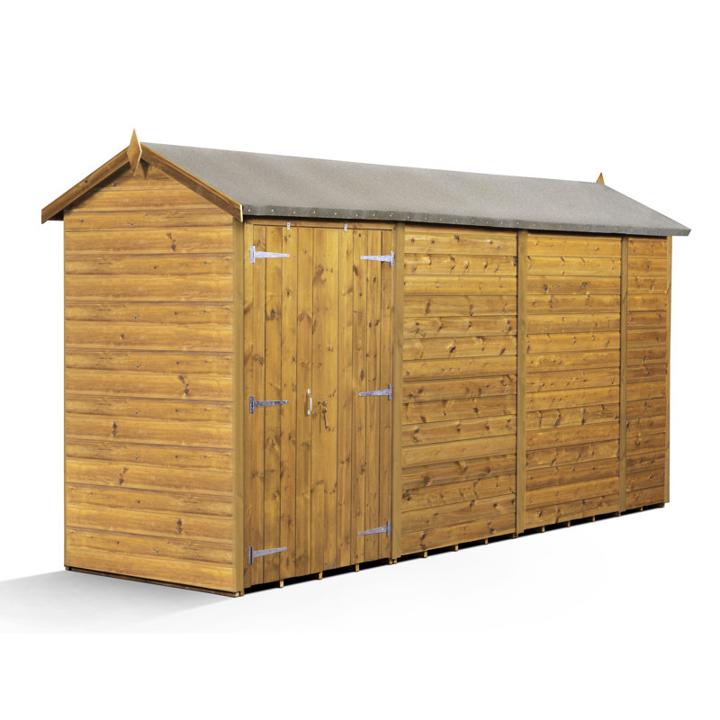 Modular Apex Garden Shed 14X6 No Windows Double Door, 14ft. W x 4ft. D