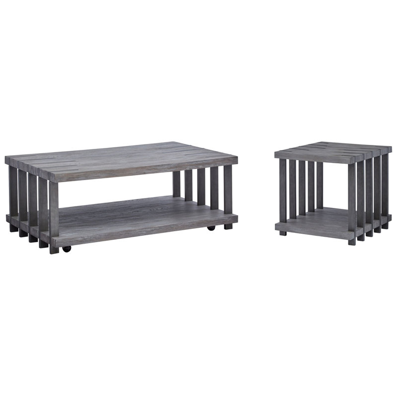 Marysville Rectangular Cocktail Table With End Table, 2 Pieces: Coffee Table, End Table