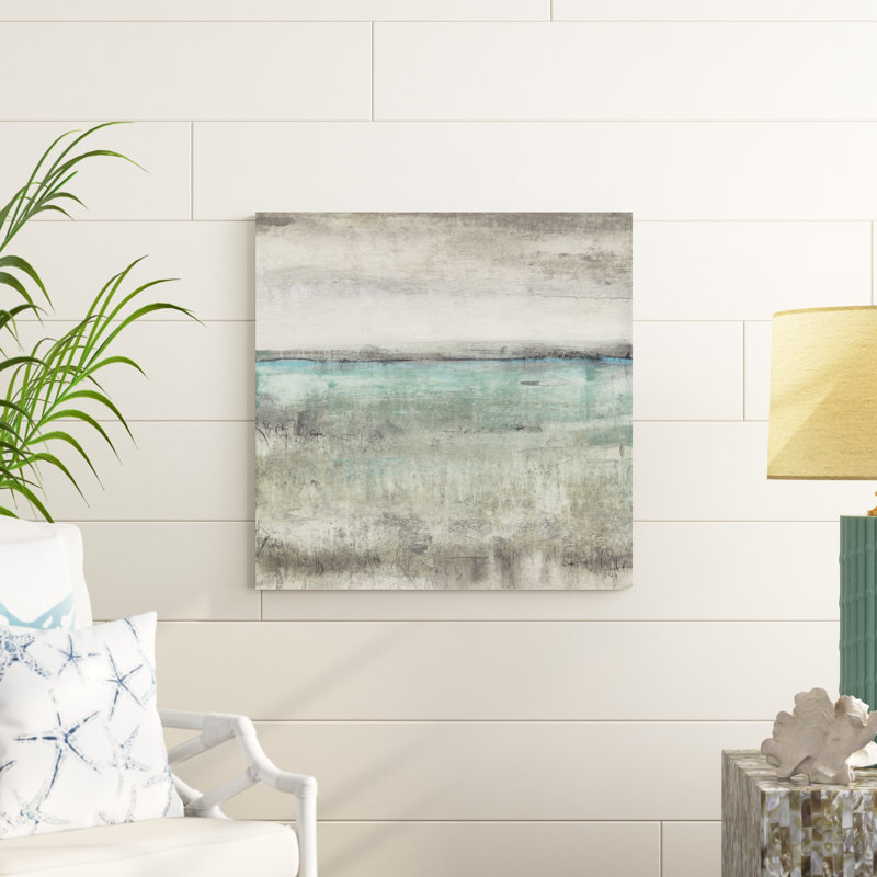 «Aqua Horizon II», peinture sur toile, H 30 po x l 30 po, Toile tendue
