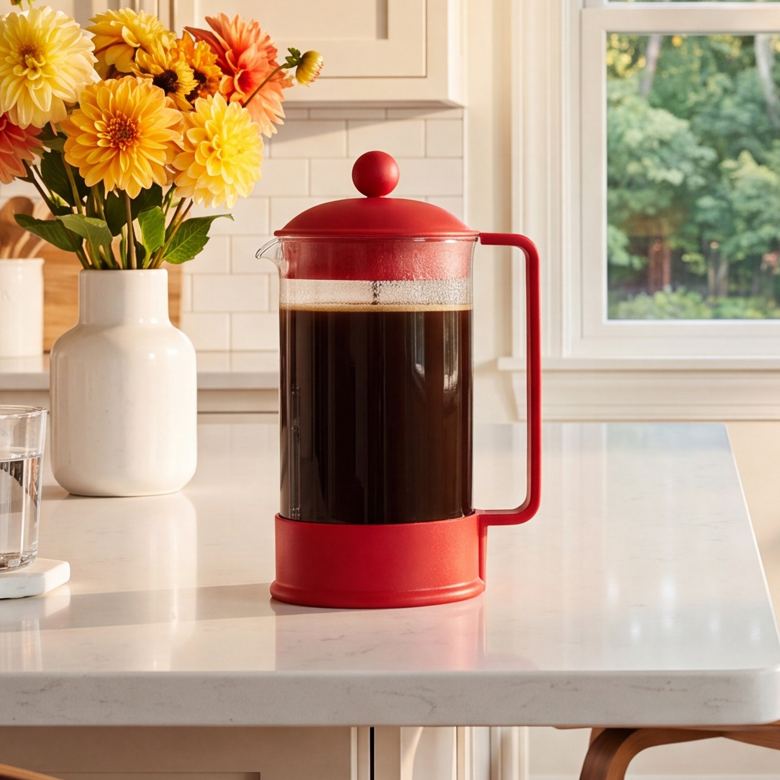 Bodum Brazil French Press, Red, Capacity 34 oz