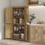 Armoire de rangement 64 po en rotin avec tablette réglable, naturel