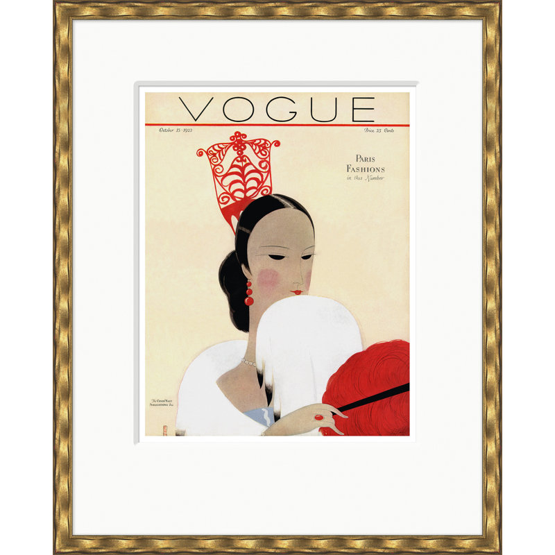 Couverture Vogue, Paris Fashions, Eduardo Garcia Benito, 15 octobre 1923, Doré