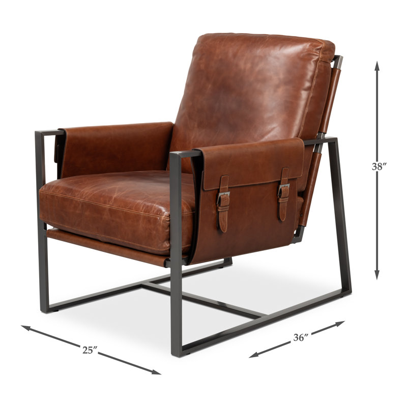 Edmonds Leather Armchair, Brown Leather