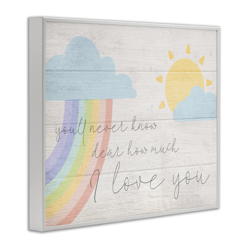 «How I I Love You Rainbow Clouds and Sun on Planks», estampe numérique encadrée de Daphne Polselli, H 14 po x l 11 po