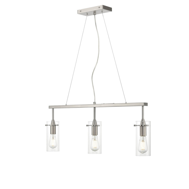 Angelina 3 - Light Kitchen Island Pendant, Small, Brushed Nickel