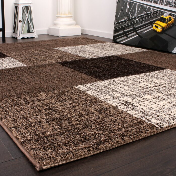 Hashtag Home Roberge Flatweave Brown/Cream/Black Rug & Reviews ...