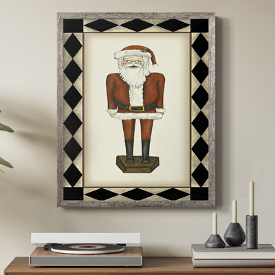 Jolly Santa Framed Print - Solid Wood