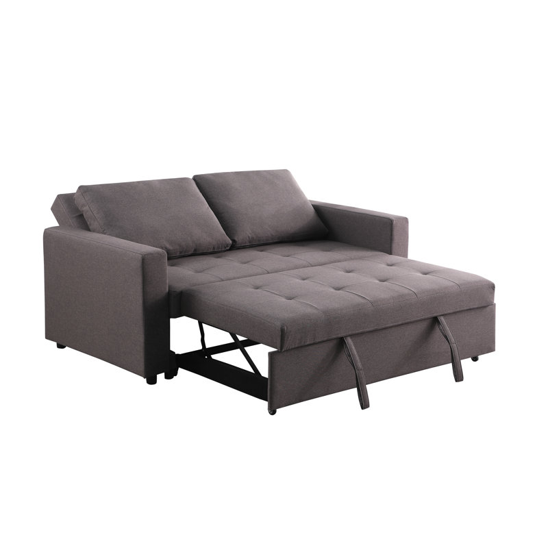 Devaeh 2 Seater Linen Blend Sleeper, Brown