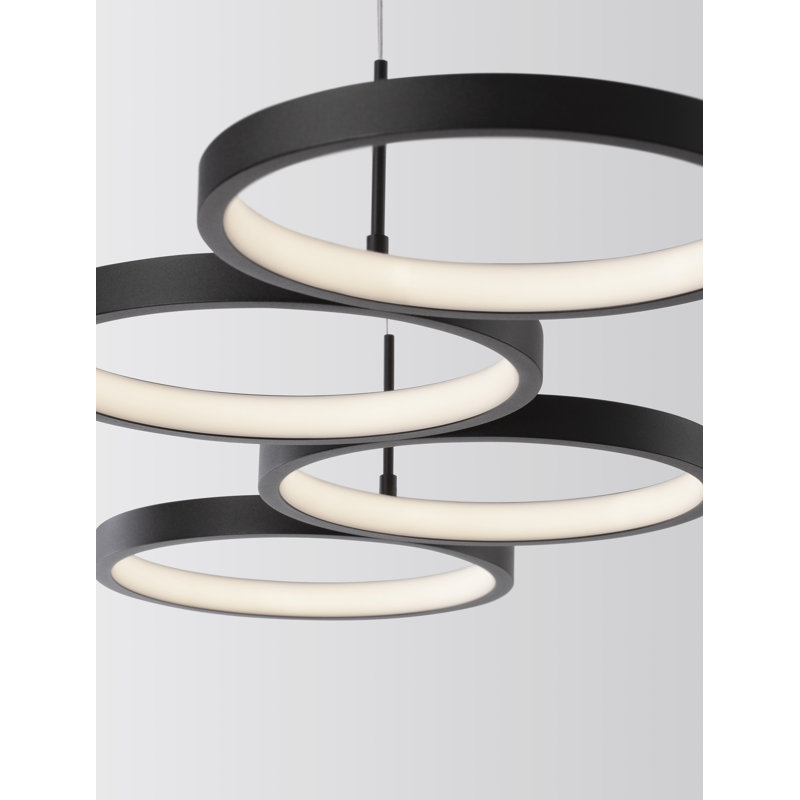 4 - Light Black LED Drum Pendant