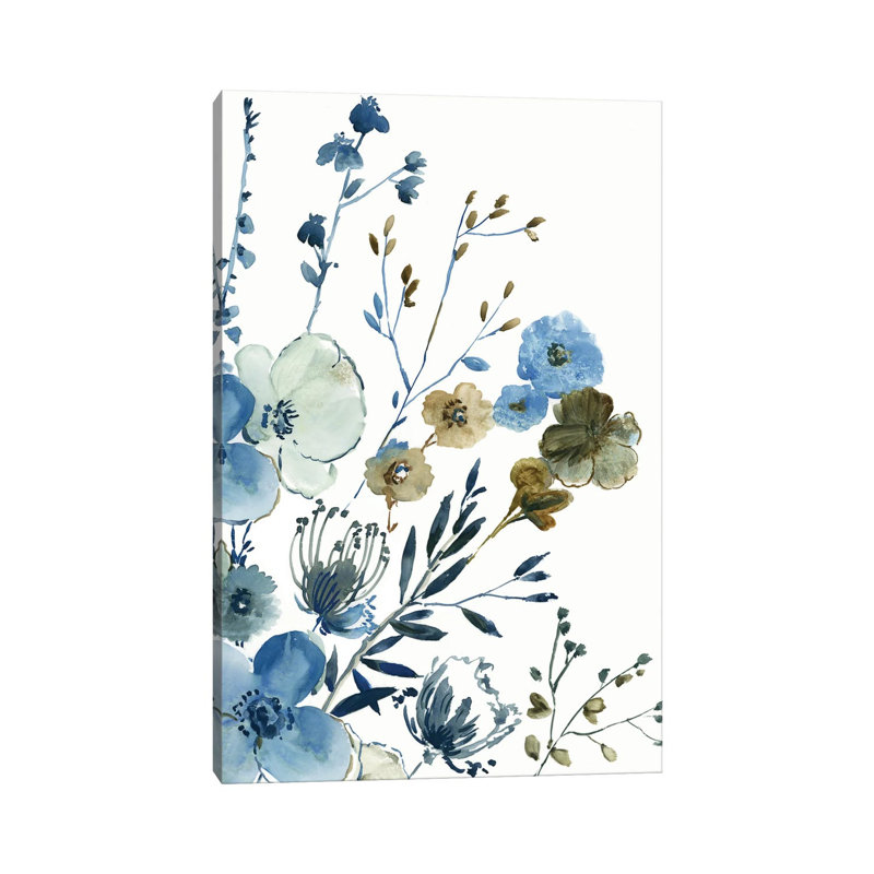 Blue Blossoming Garden I by Asia Jensen - Gallery-Wrapped Canvas Giclée on Canvas, Canvas, 20.32 cm H x 30.48 cm W
