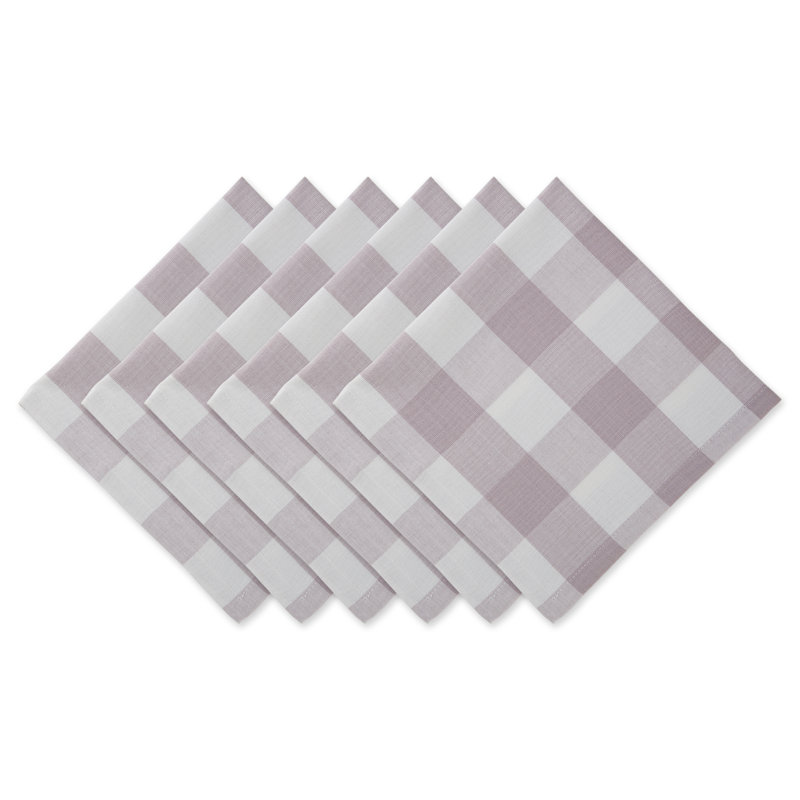 Wauregan Cotton Checkered Square Napkin, Pink